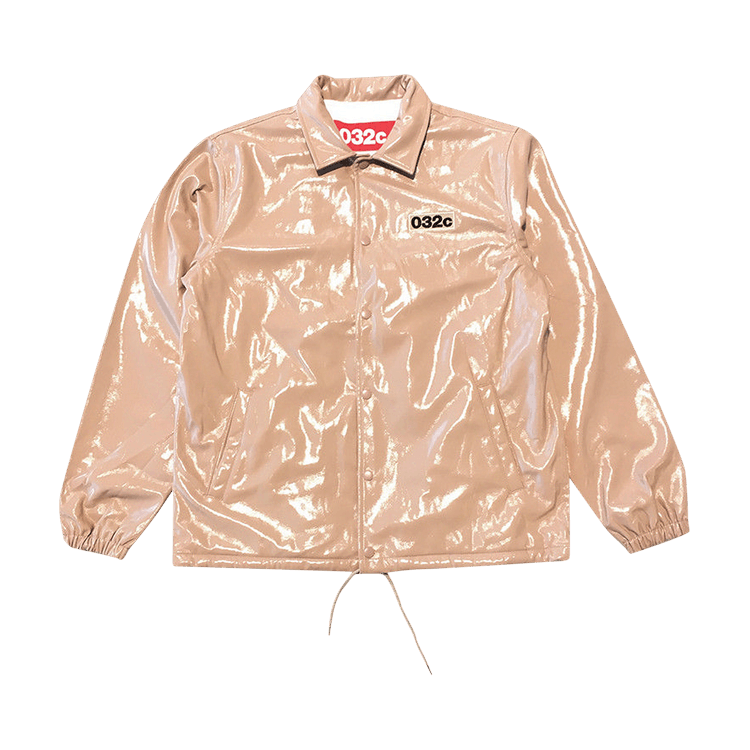 032C Logo Patch Patent Coaches Jacket "Nude"