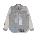 Junya Watanabe MAN Patchwork Chambray Shirt "Blue Stripe Patchwork"