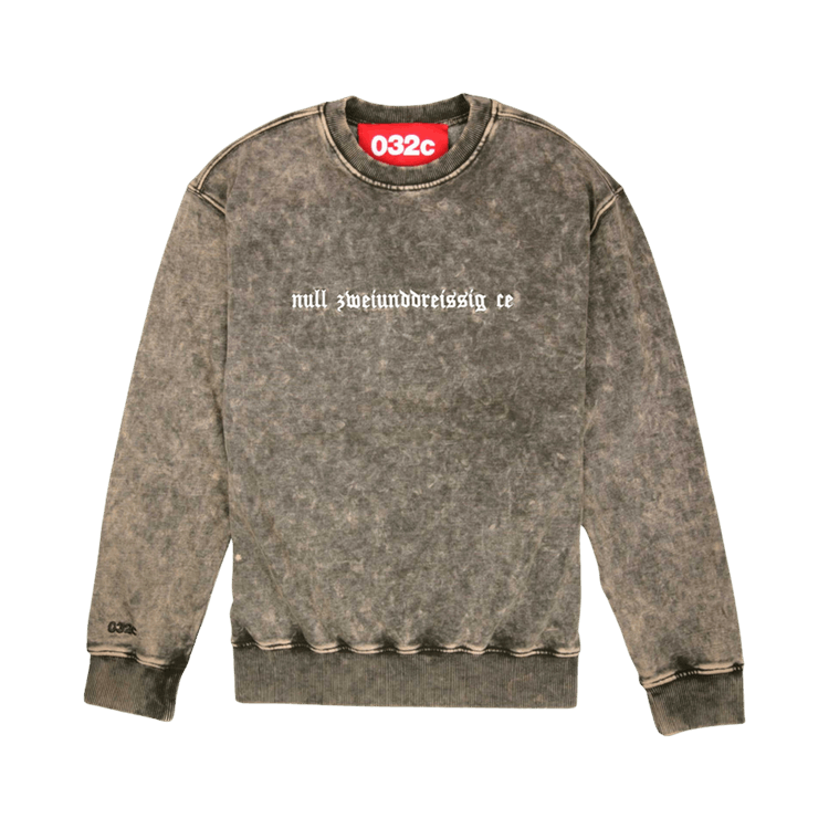 032C Acid Wash Embroidered Crewneck "Brown"