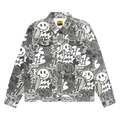 Chinatown Market Smiley Speech Bubble Denim Jacket "Black"