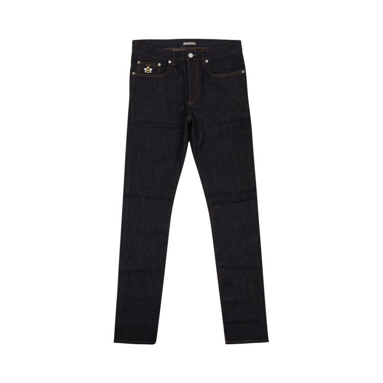 Dior x KAWS Bee Patch Slim Fit Jeans "Blue"