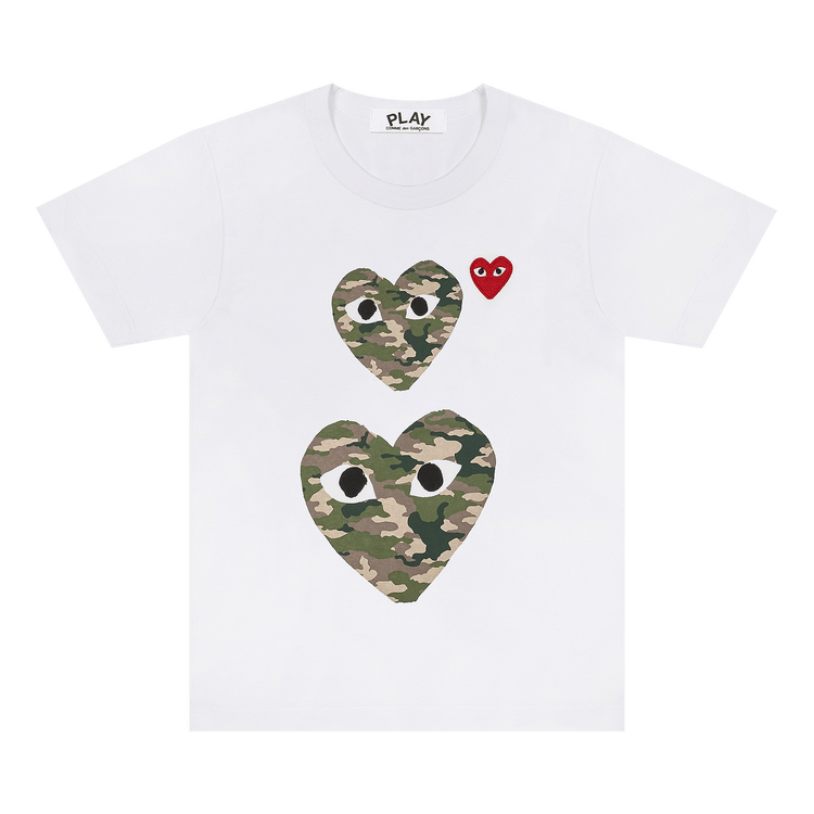 Comme des Garçons PLAY Camouflage Double Heart T-Shirt "White"
