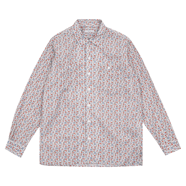 Engineered Garments Camp Shirt "White/Blue/Orange"