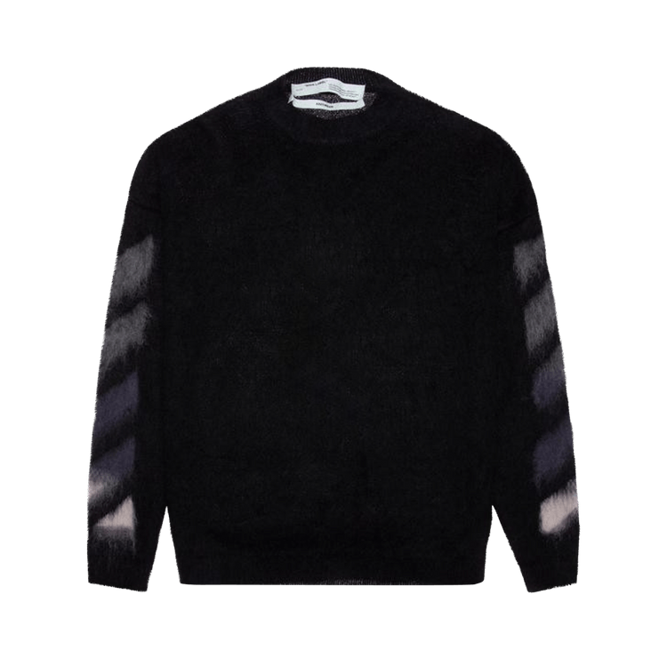 Off-White Diag Brushed Mohair Crewenck "Black"