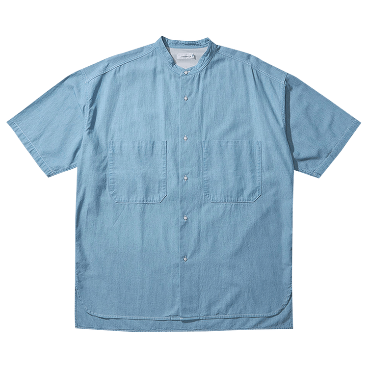 nanamica Big Band Collar Wind Shirt "Indigo Bleach"