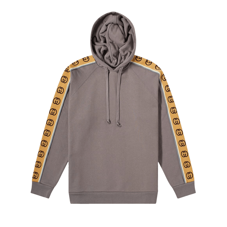 Gucci Tape Detail Popover Hoodie "Smoke Grey"