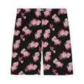 Gucci Peony Print Silk Shorts "Black/Pink"