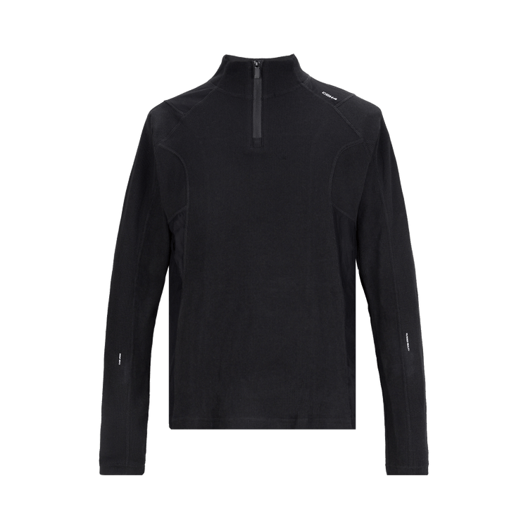 C2H4 Intervein Panelled Long-Sleeve Jersey T-Shirt "Black"