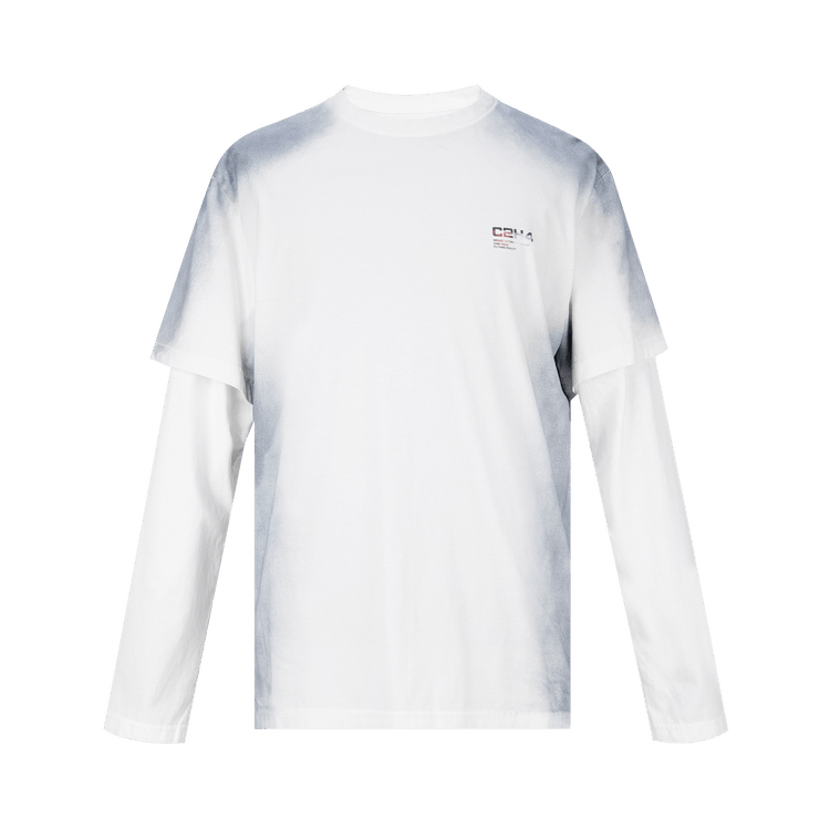 C2H4 Double Layer Long-Sleeve T-Shirt "White/Blue"