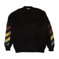 Off-White Diag Brushed Mohair Crewneck Sweater "Black/Rainbow"