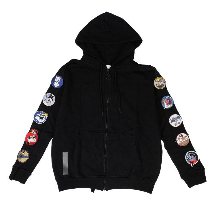 Off-White Patches Zip-Up Sweatshirt "Black"