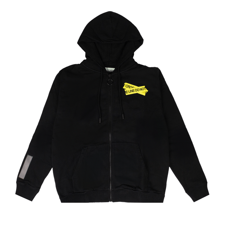 Off-White Fire Tape Zip-Up Sweater "Black"