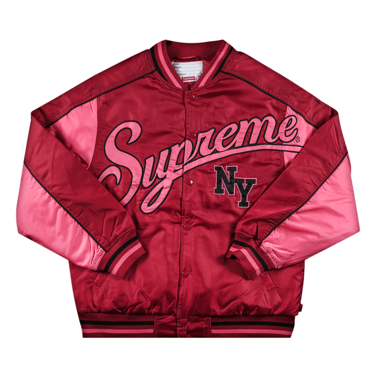 Supreme Contrast Script Varsity Jacket "Red"