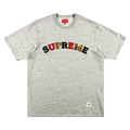 Supreme Plaid Appliqué Short-Sleeve Top "Heather Grey"