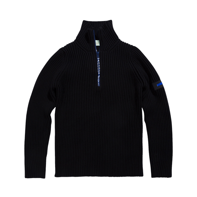 Aries Rib Half Zip Jumper "Black"