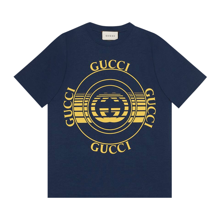 Gucci Disk Print Oversize T-Shirt "Inchiostro/Yellow"
