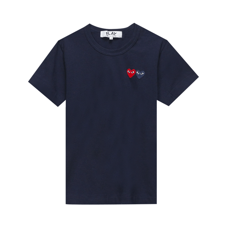 Comme des Garçons PLAY Double Heart Tee "Navy"