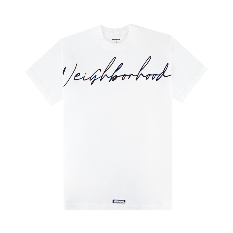 Neighborhood Script Tee "White"