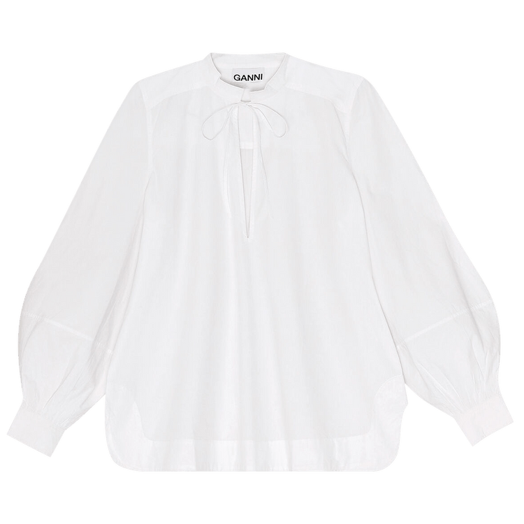 GANNI Cotton Popplin Top "Bright White"