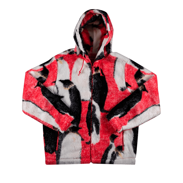 Supreme Penguins Hooded Fleece Jacket "Pink"