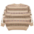 Kapital 7G Wool Fair Isle Bone Crew Sweater "Mocha"