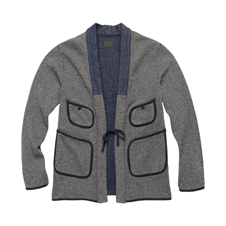 Kapital Beach Knit Kakashi Cardigan "Charcoal"