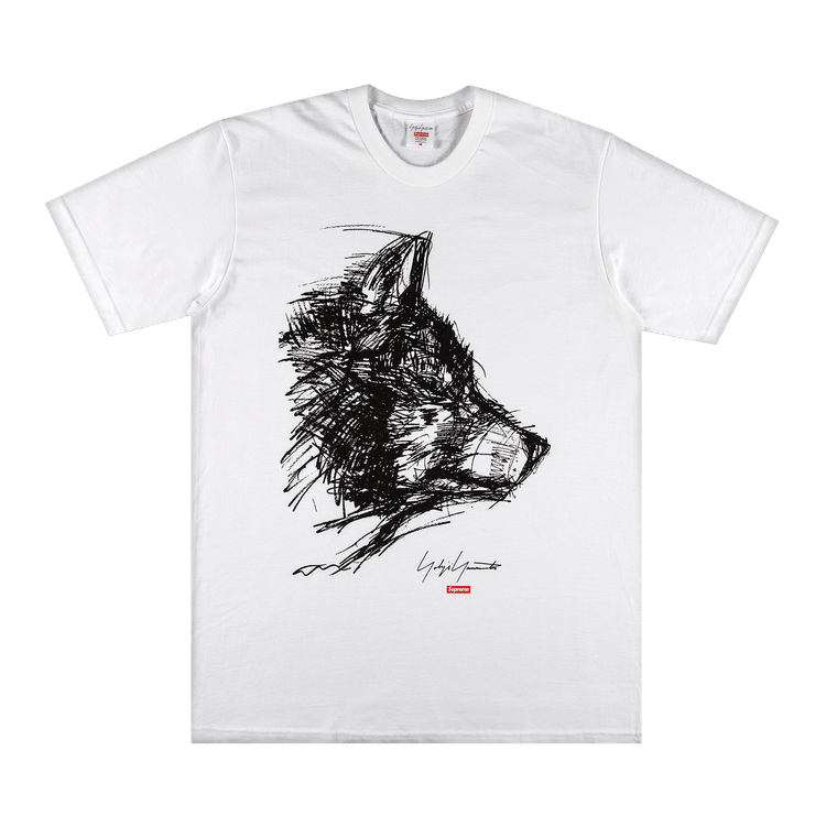 Supreme x Yohji Yamamoto Scribble Wolf Tee "White"