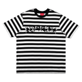 Supreme Stripe Appliqué Short-Sleeve Top "Black"