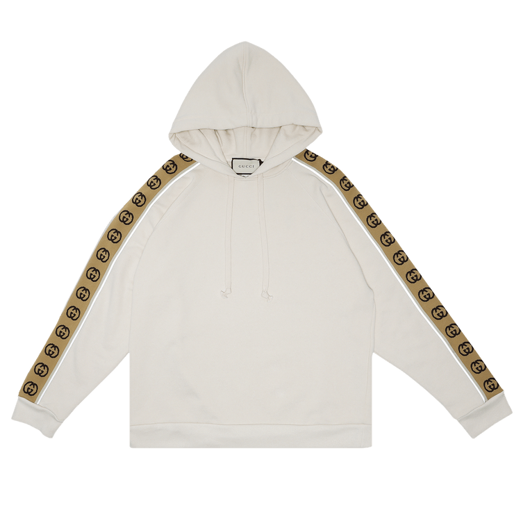 Gucci Tape Detail Popover Hoodie "Natural/Multicolor"