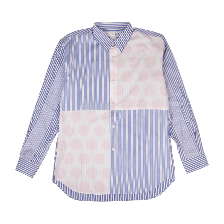 Comme des Garçons SHIRT Striped Dots Long-Sleeve Poplin Shirt "Blue"