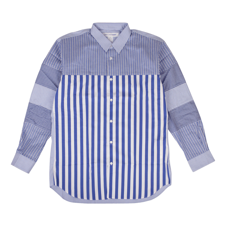 Comme des Garçons SHIRT Striped Long-Sleeve Poplin Shirt "Blue"