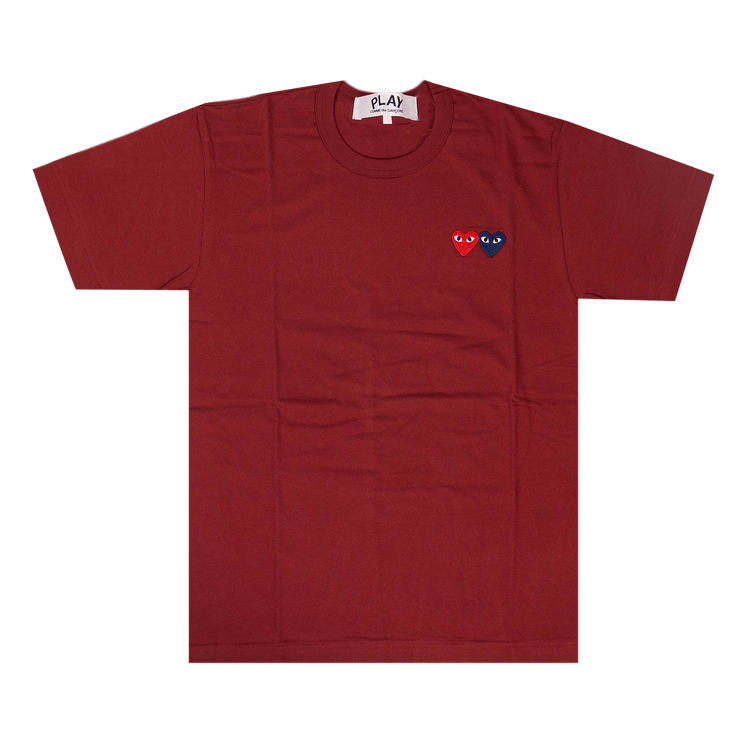 Comme des Garçons PLAY Double Heart T-Shirt "Burgundy"