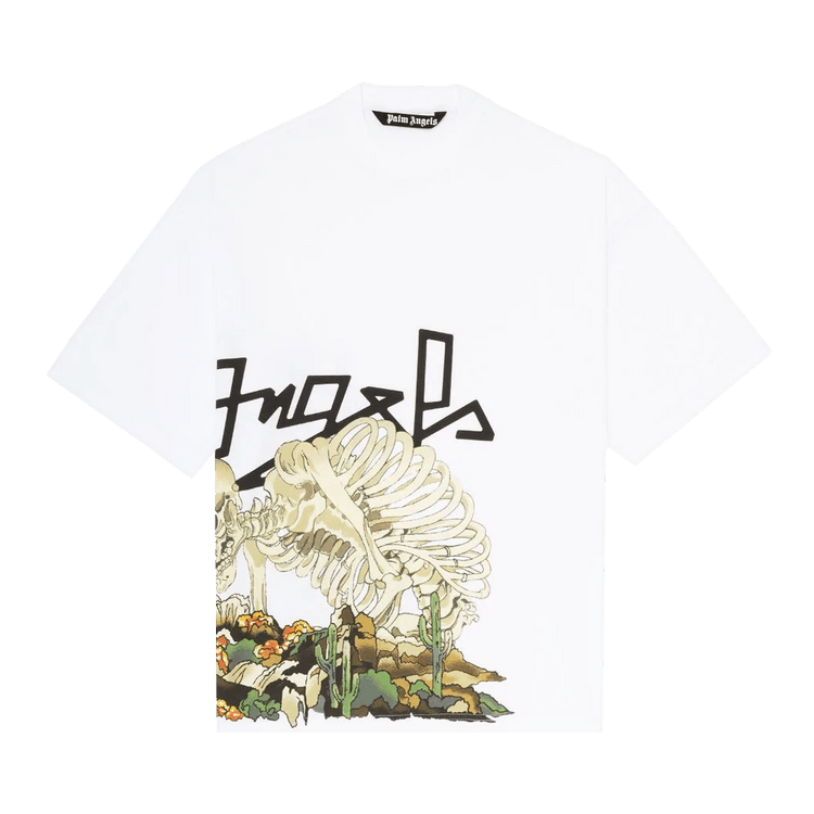 Palm Angels Desert Skull Over Tee "White/Multicolor"
