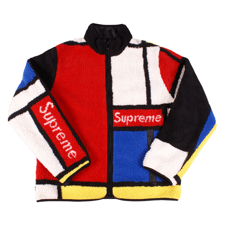 Supreme Reversible Colorblocked Fleece Jacket "Red"