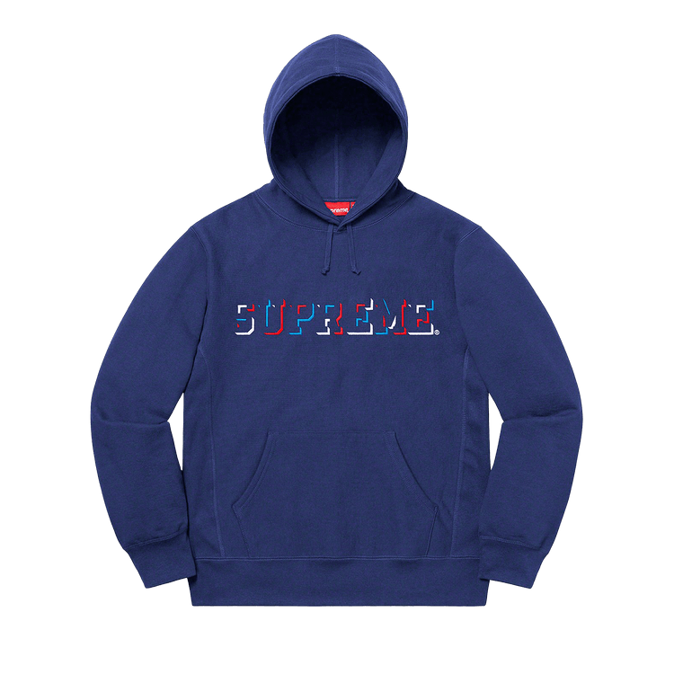 Supreme Drop Shadow Hooded Sweatshirt "Washed Navy"