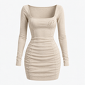 Palamera Beige Monogram Mini Dress