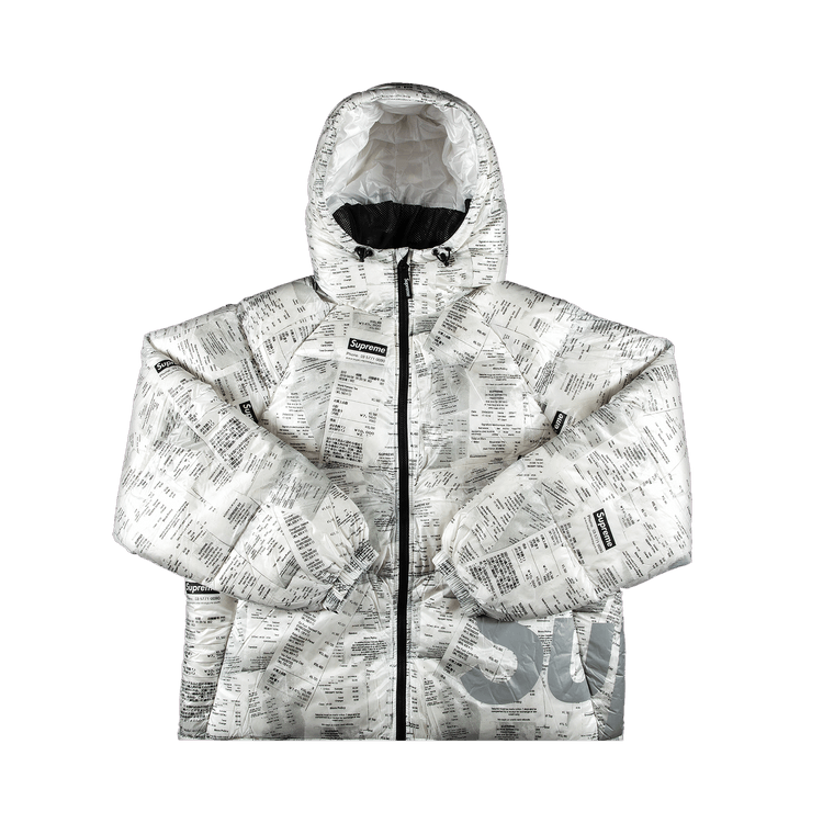 Supreme Hooded Down Jacket "Receipts"