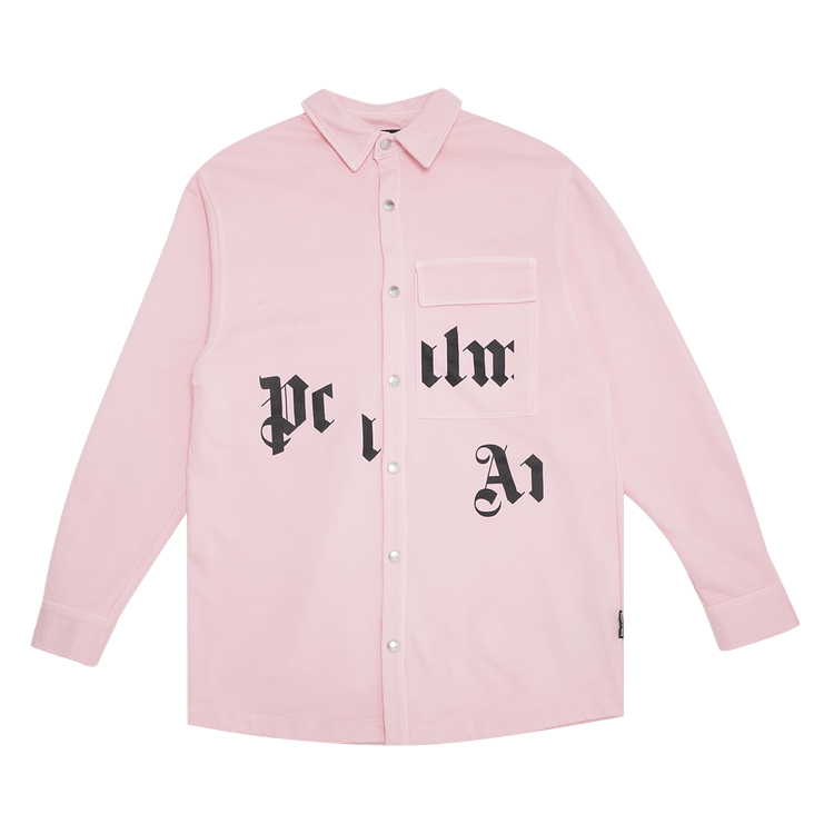 Palm Angels Broken Logo Button Down Shirt "Pink/Black"