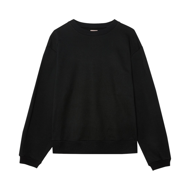Kapital Smilie Patch Eco Fleece Knit Crewneck Sweater "Black"