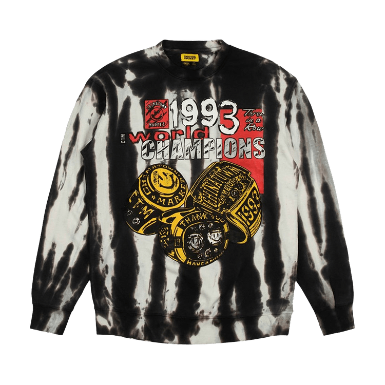Chinatown Market Smiley Champion 3 Rings Tie-Dye Crewneck "Grey"