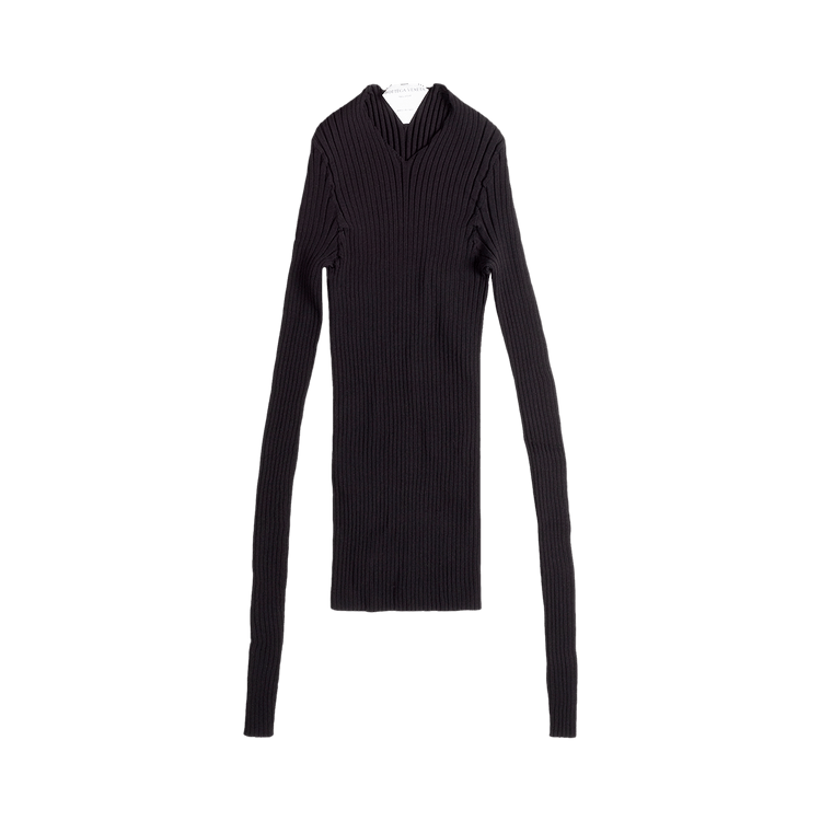 Bottega Veneta Ribbed Techno Skin Sweater "Black"