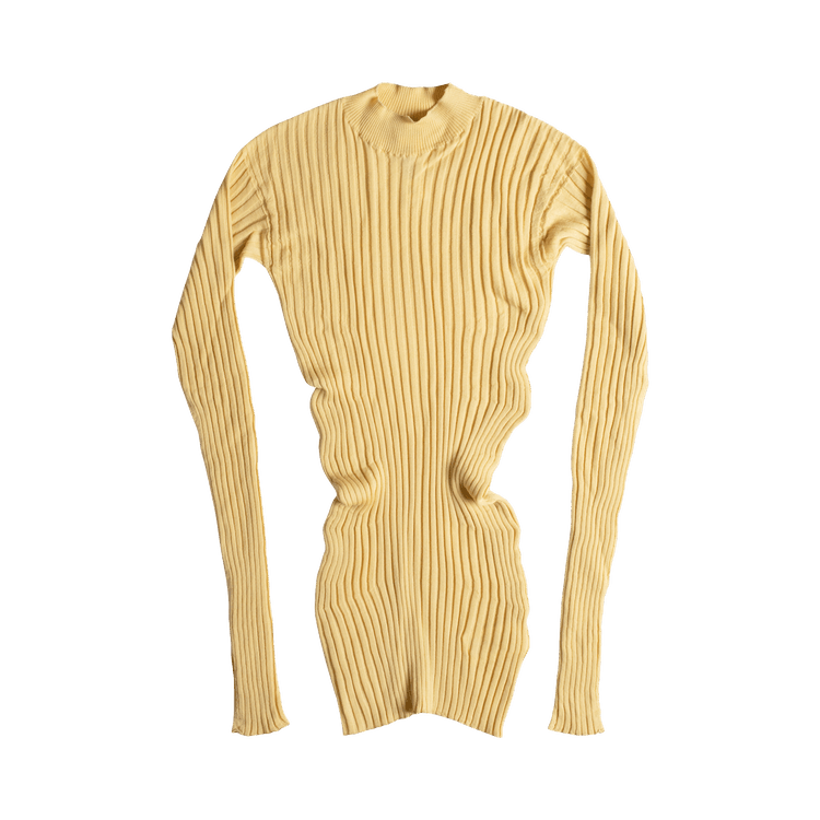 Bottega Veneta Merino Ribbed Roundneck Sweater "Custard"