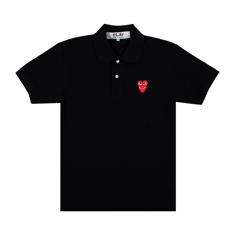 Comme des Garçons PLAY Heart Logo Short-Sleeve Polo "Black"