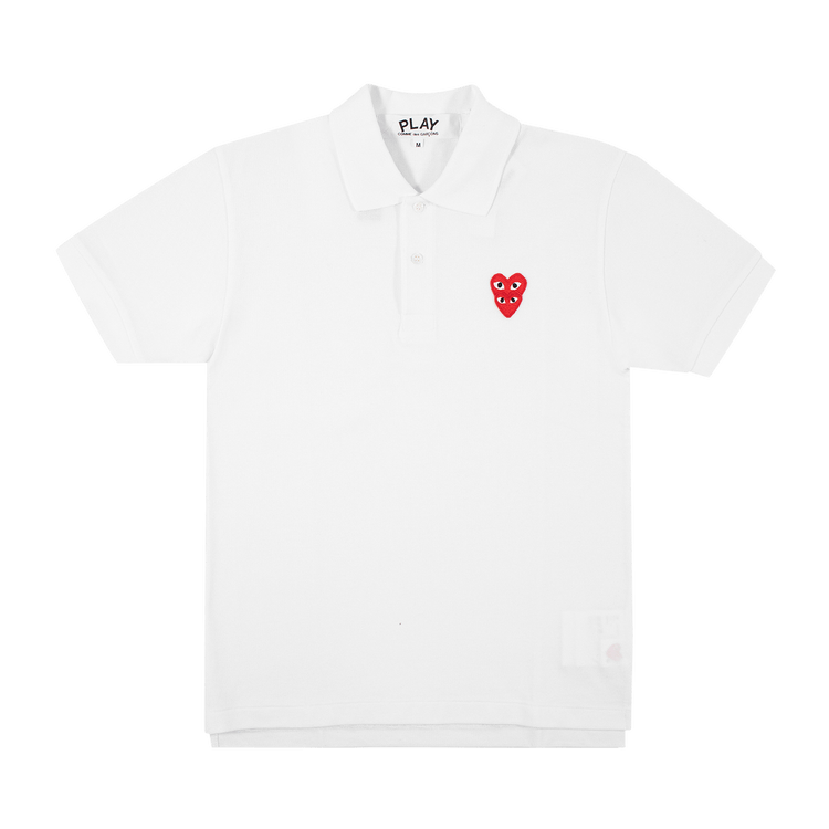 Comme des Garçons PLAY Heart Logo Short-Sleeve Polo "White"