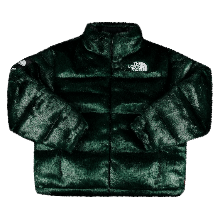 Supreme x The North Face Faux Fur Nuptse Jacket "Green"