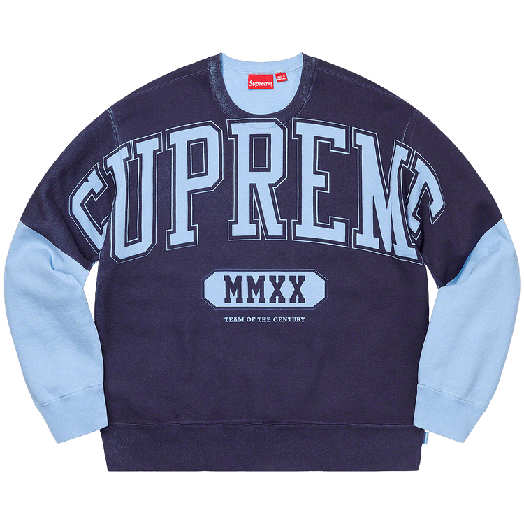 Supreme Overprint Crewneck "Ice Blue"