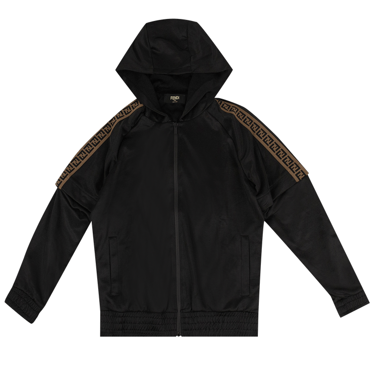 Fendi FF Motif Removable Sleeve Bomber Jacket "Black"