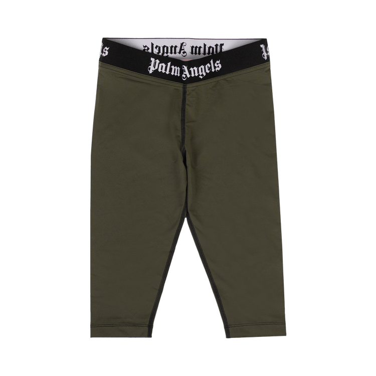 Palm Angels Knee Length Cyclist Leggings "Military Green"