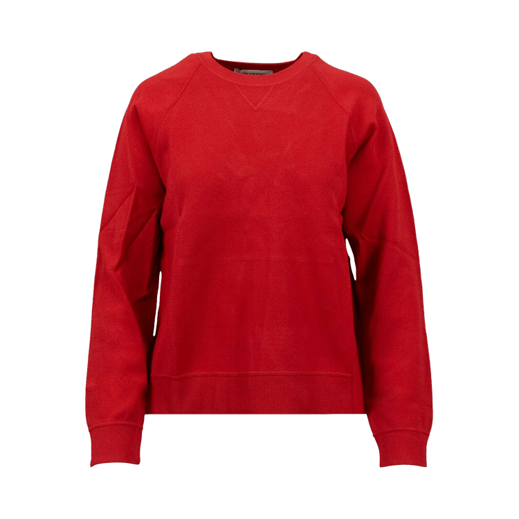 Valentino Flare Back Crewneck Sweater "Red"