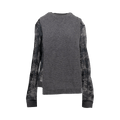 Valentino Chunky Knit Sweater With Lace Sleeves "Gray"
